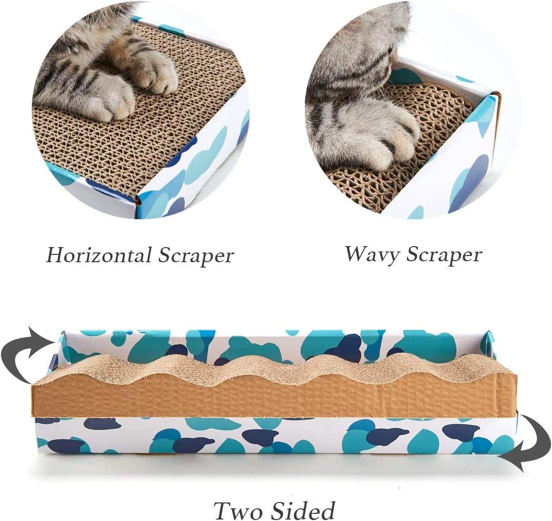 Reversible Cat Scratcher Pad with Catnip - Durable Corrugated Cardboard Bed for Happy Kitties!