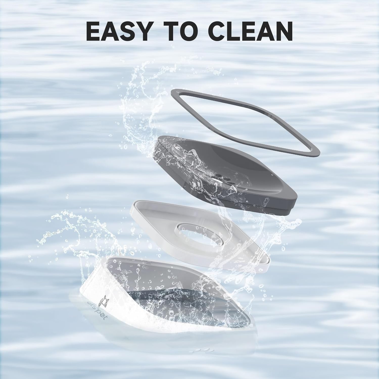 Ultimate No Spill Travel Bowl for Dogs & Cats - 35oz Splash Proof Feeder in Stylish Grey