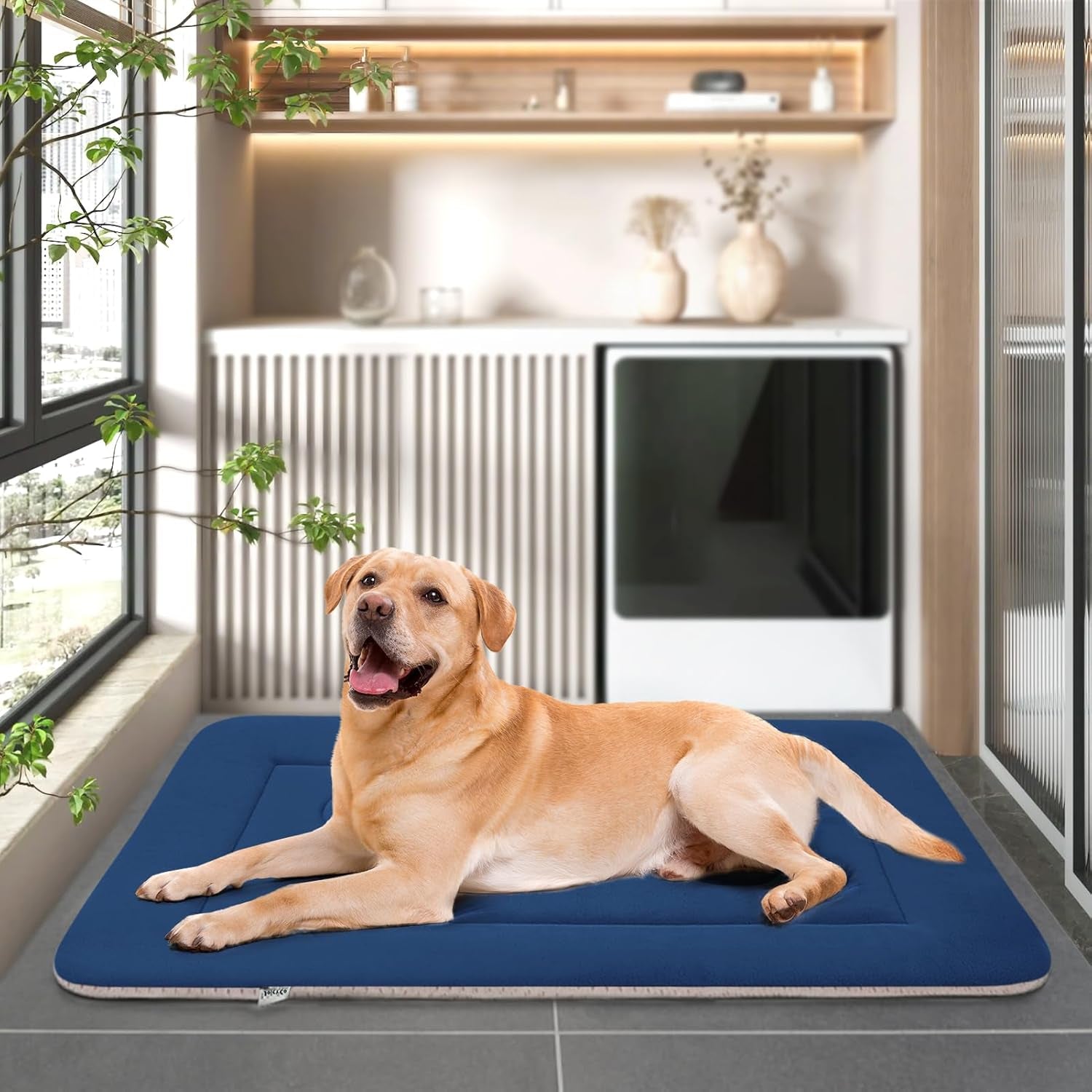 Luxurious Large Dog Bed Crate Mat - 42" Non-Slip, Washable Soft Mattress for Ultimate Comfort