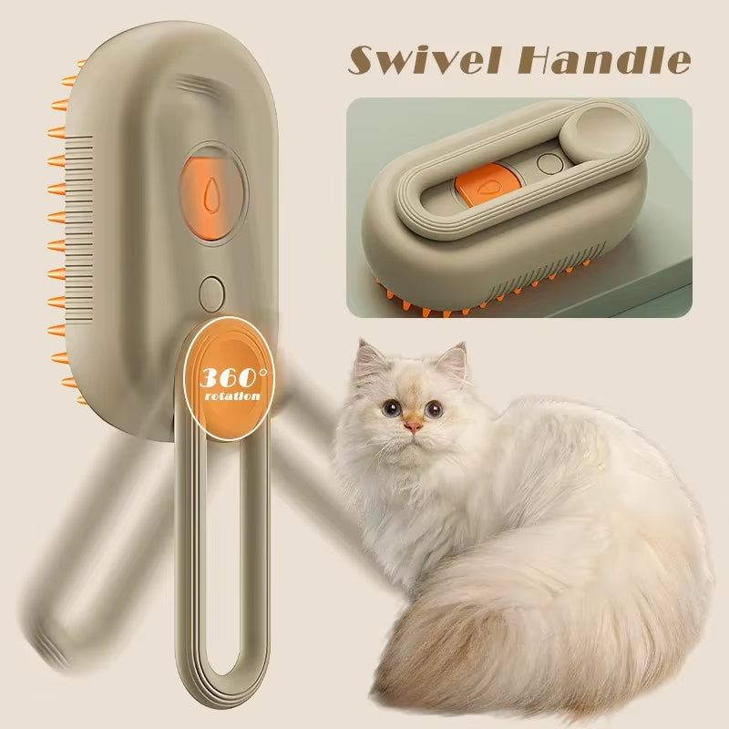 Transform Your Pet's Grooming Experience with the 3-in-1 Steam Brush: The Ultimate Cat and Dog Grooming Tool for Effortless Hair Removal and Relaxing Massage