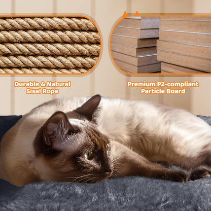**68.5" Multi-Level Cat Tree Tower for Large Cats – 3 Perches, Condo & Scratching Posts (Dark Gray)**