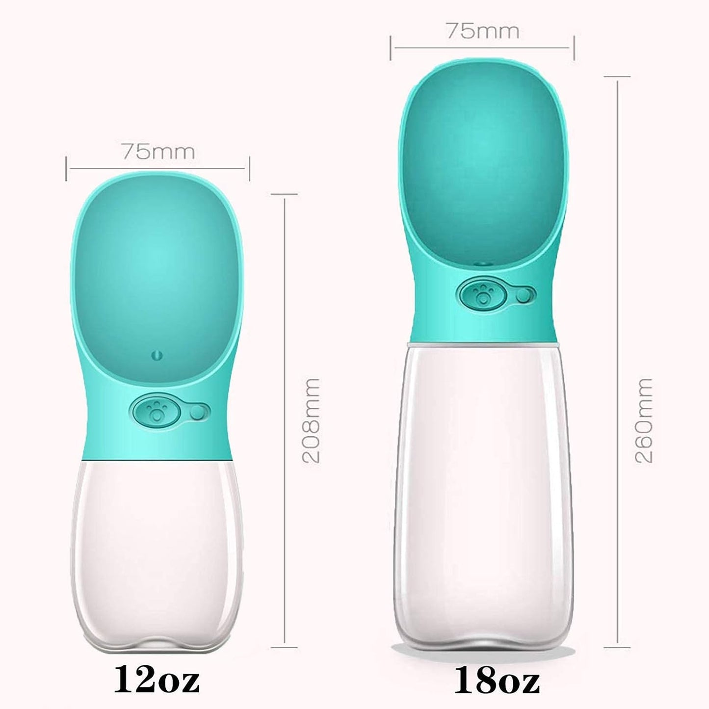 Travel-Ready Portable Dog Water Bottle with Bowl - BPA-Free and Lightweight Hydration Solution for Medium Dogs