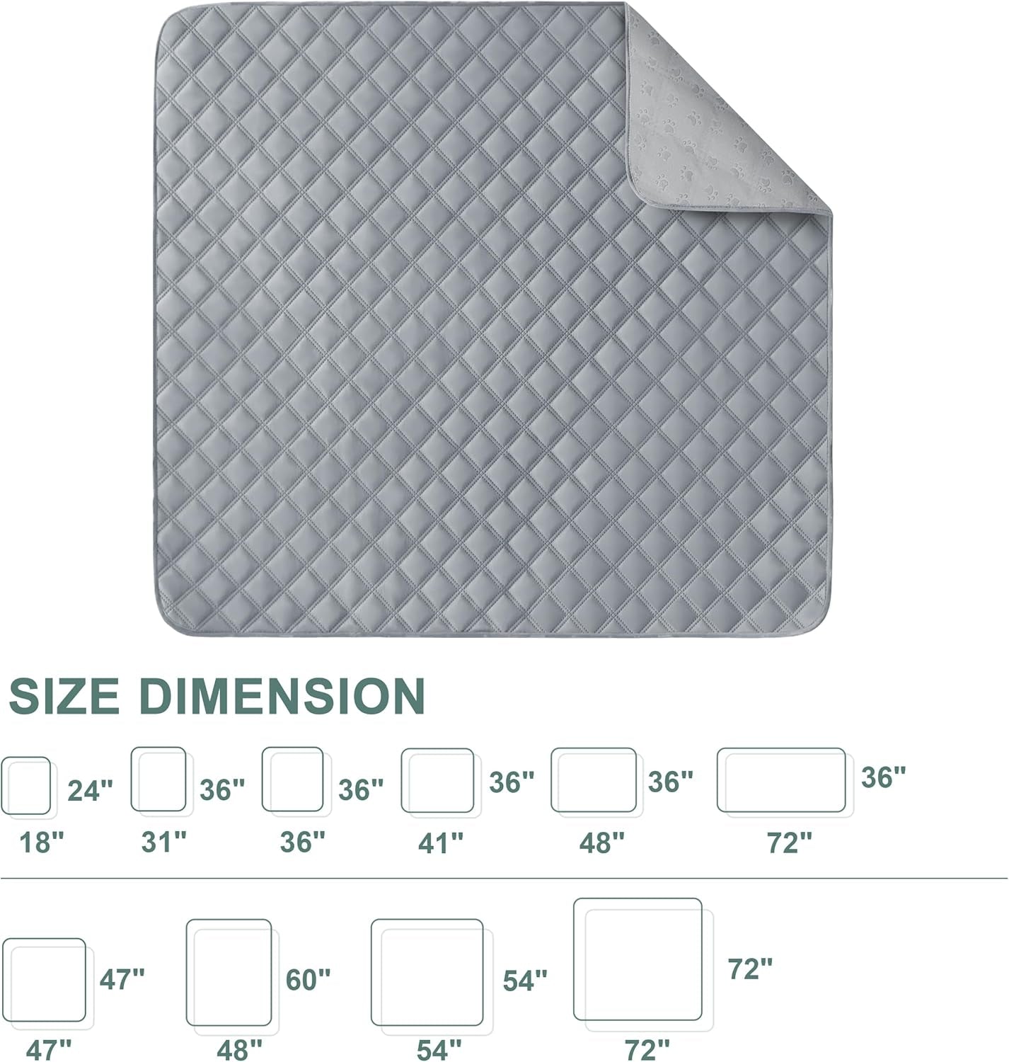 Premium Reusable Washable Dog Pee Pads - Large/Extra Large 36'' X 41'' - 2 Pack, Absorbent Non-Slip Waterproof Training Pads, Leak-Proof Whelping Solutions