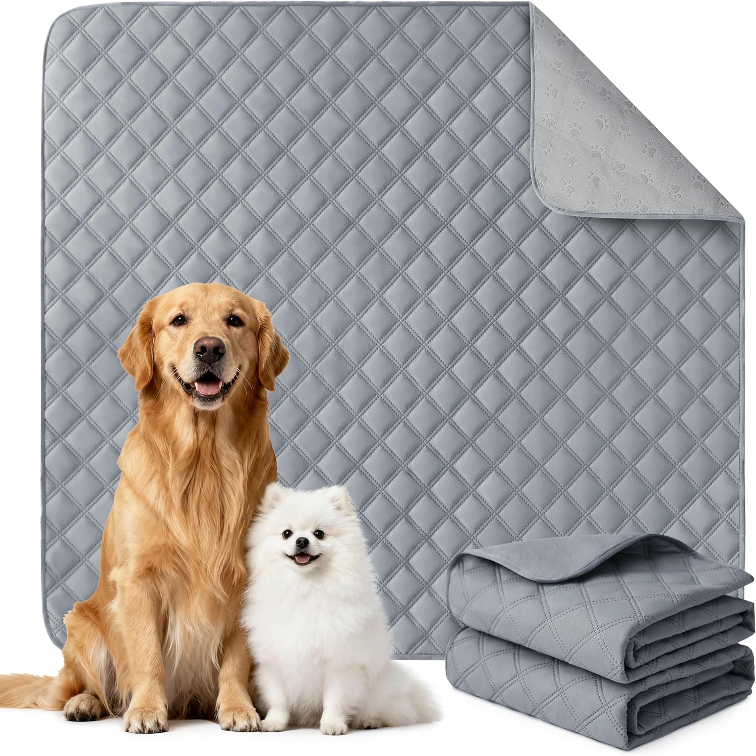 Premium Reusable Washable Dog Pee Pads - Large/Extra Large 36'' X 41'' - 2 Pack, Absorbent Non-Slip Waterproof Training Pads, Leak-Proof Whelping Solutions