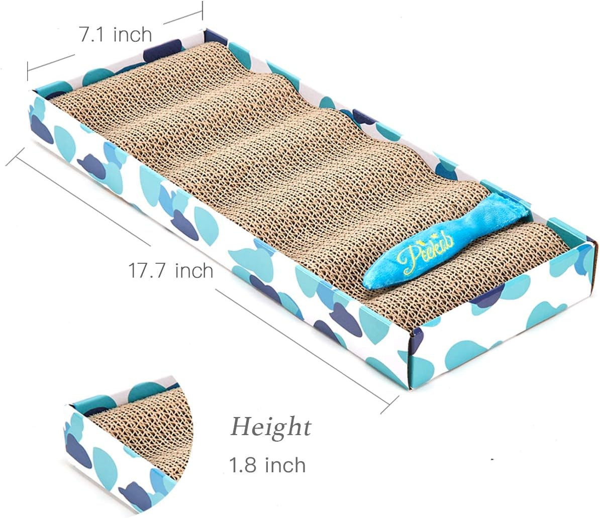 Reversible Cat Scratcher Pad with Catnip - Durable Corrugated Cardboard Bed for Happy Kitties!