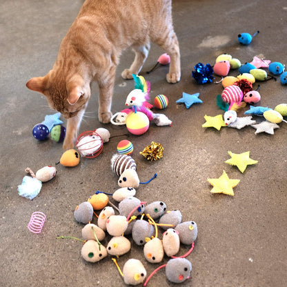 20PCS Catnip Mouse Toy Set – Interactive Cat Toys for Cats, Kittens & Puppies