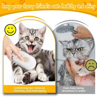 Transform Your Pet's Grooming Experience with the 3-in-1 Steam Brush: The Ultimate Cat and Dog Grooming Tool for Effortless Hair Removal and Relaxing Massage