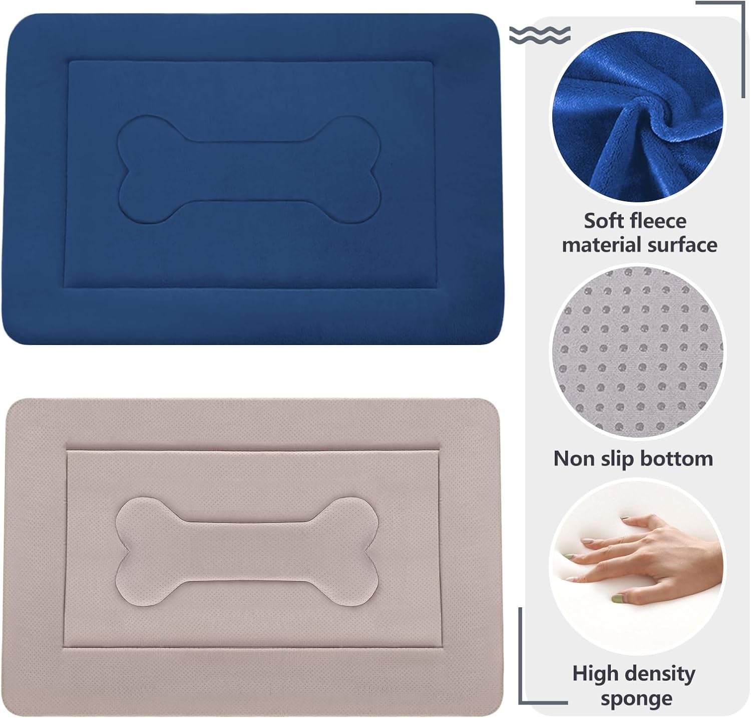 Luxurious Large Dog Bed Crate Mat - 42" Non-Slip, Washable Soft Mattress for Ultimate Comfort