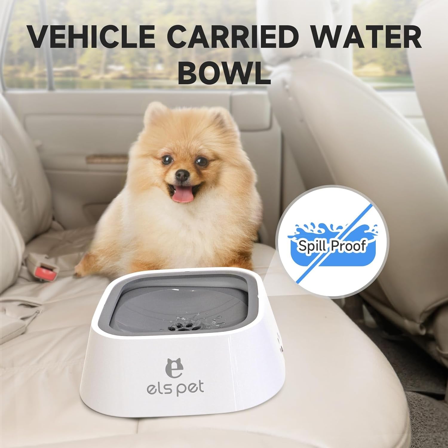 Ultimate No Spill Travel Bowl for Dogs & Cats - 35oz Splash Proof Feeder in Stylish Grey