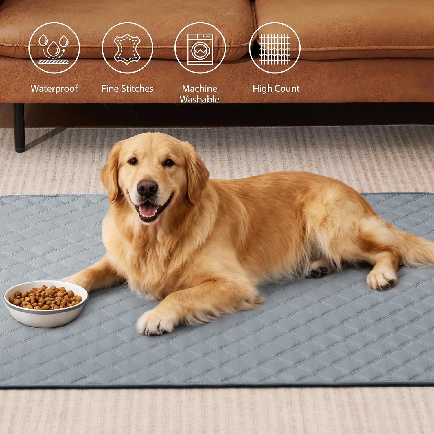 Premium Reusable Washable Dog Pee Pads - Large/Extra Large 36'' X 41'' - 2 Pack, Absorbent Non-Slip Waterproof Training Pads, Leak-Proof Whelping Solutions