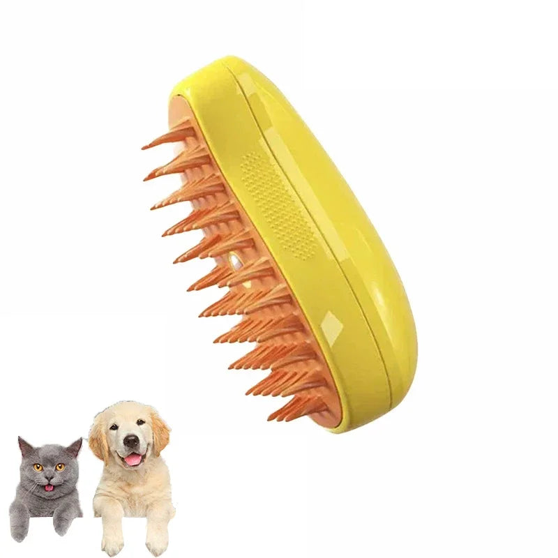 3-in-1 Electric Steam Grooming Brush for Cats & Dogs – Massage Comb with Spray Function