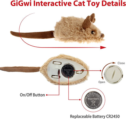 🐭 Interactive Moving Mouse Cat Toy – Realistic Squeaky Sound & Automatic Self-Play Fun for Indoor Cats