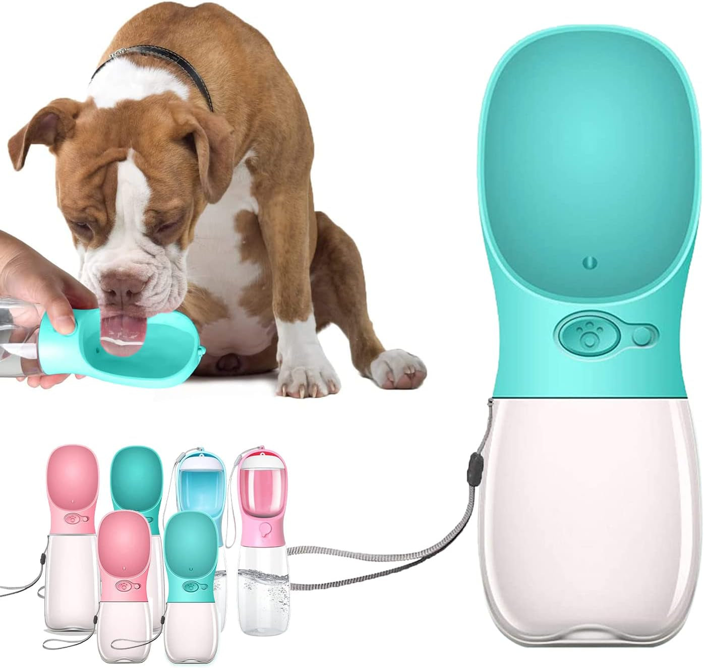 Travel-Ready Portable Dog Water Bottle with Bowl - BPA-Free and Lightweight Hydration Solution for Medium Dogs