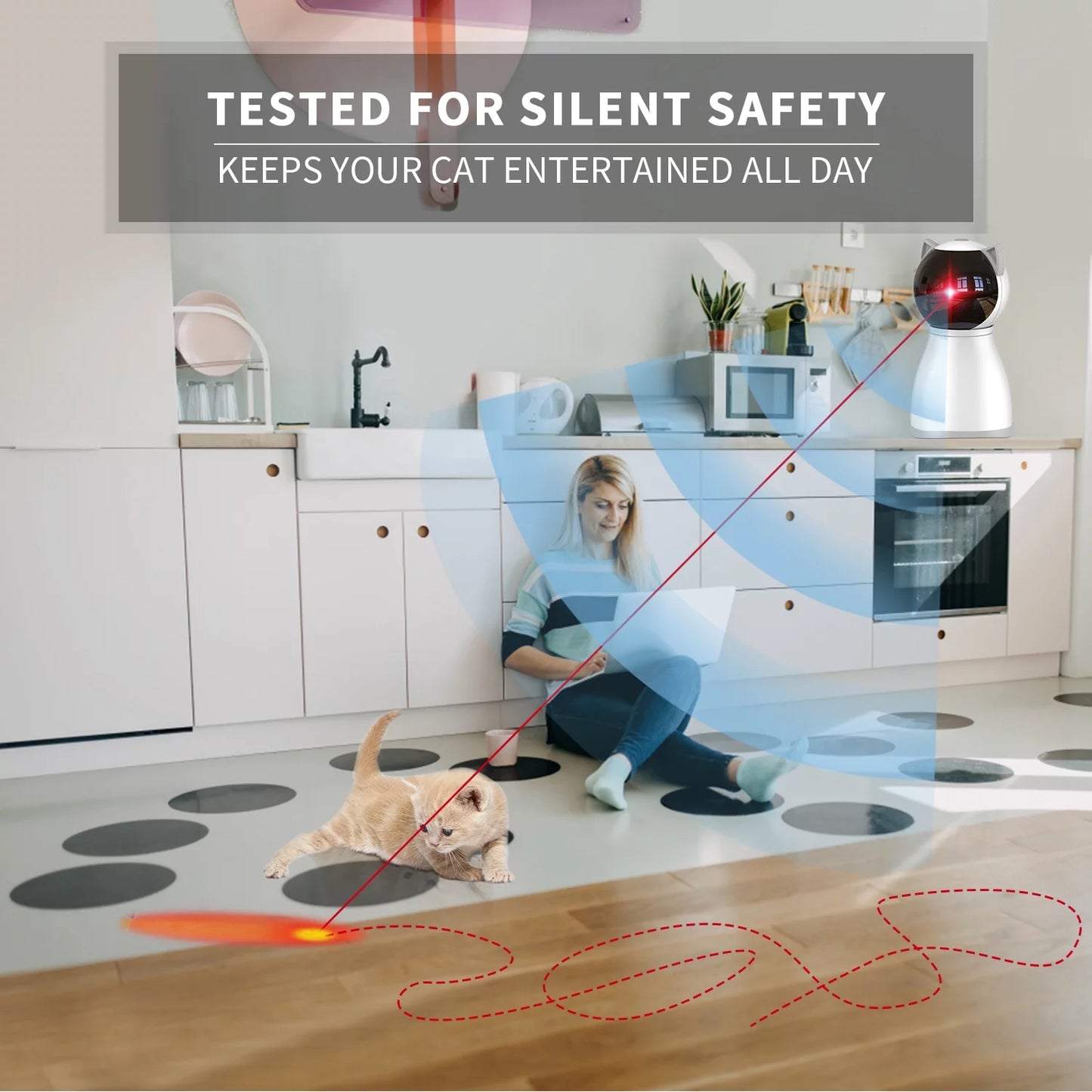Exciting Interactive Cat Laser Toy - 4th Generation with Real Random Trajectory, Motion Activation & Rechargeable Convenience for Endless Fun!
