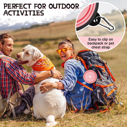 🐾 Collapsible Travel Pet Bowls (2-Pack) – Portable Food & Water Bowls for Dogs & Cats