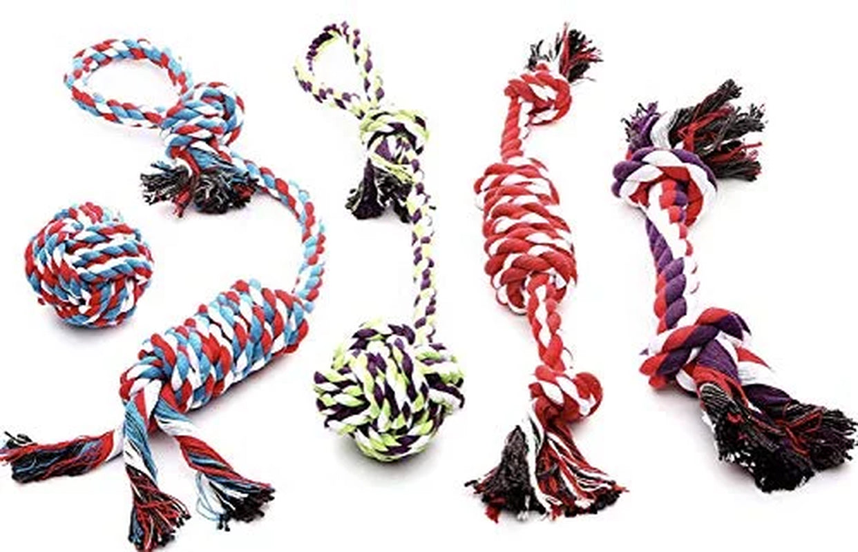 Ultimate 5-Pack Rope Dog Toys for Small to Medium Dogs - Durable Fun for Playtime!