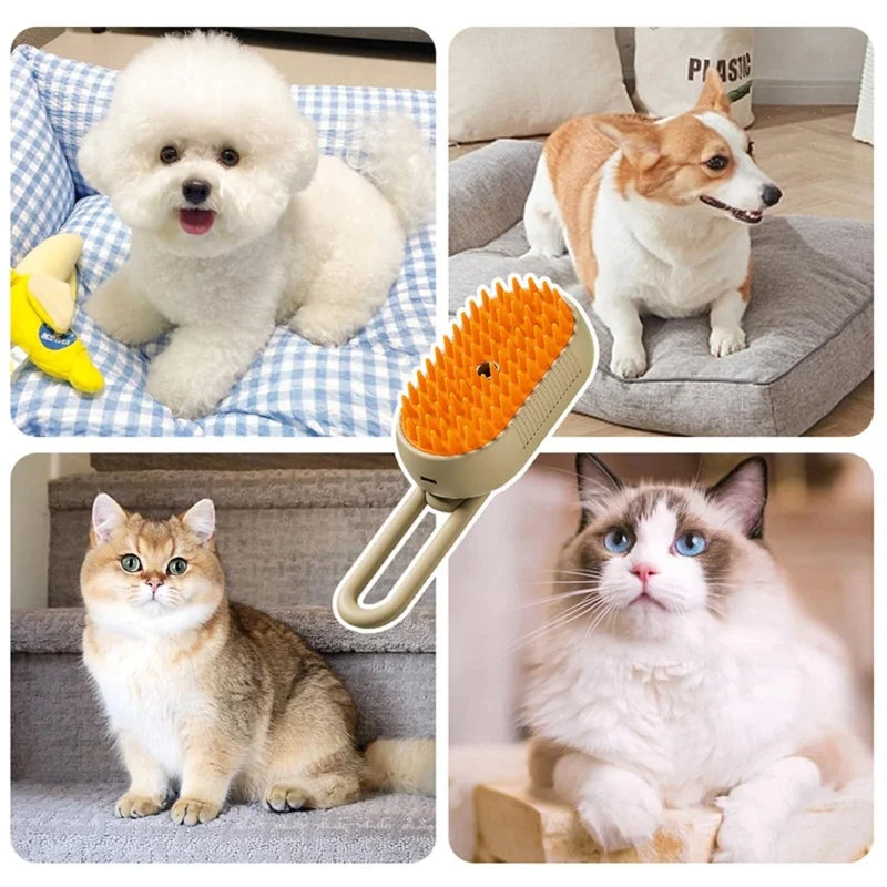 Transform Your Pet's Grooming Experience with the 3-in-1 Steam Brush: The Ultimate Cat and Dog Grooming Tool for Effortless Hair Removal and Relaxing Massage