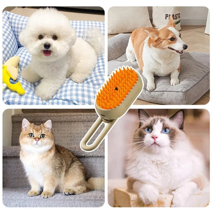 Transform Your Pet's Grooming Experience with the 3-in-1 Steam Brush: The Ultimate Cat and Dog Grooming Tool for Effortless Hair Removal and Relaxing Massage