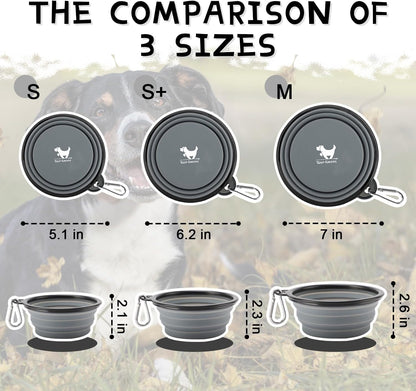 🐾 Collapsible Travel Pet Bowls (2-Pack) – Portable Food & Water Bowls for Dogs & Cats