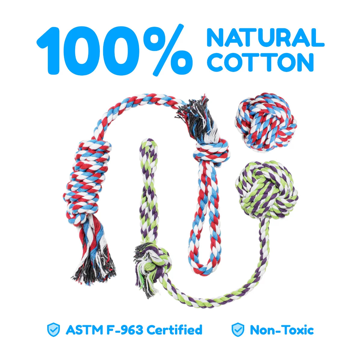 Ultimate 5-Pack Rope Dog Toys for Small to Medium Dogs - Durable Fun for Playtime!