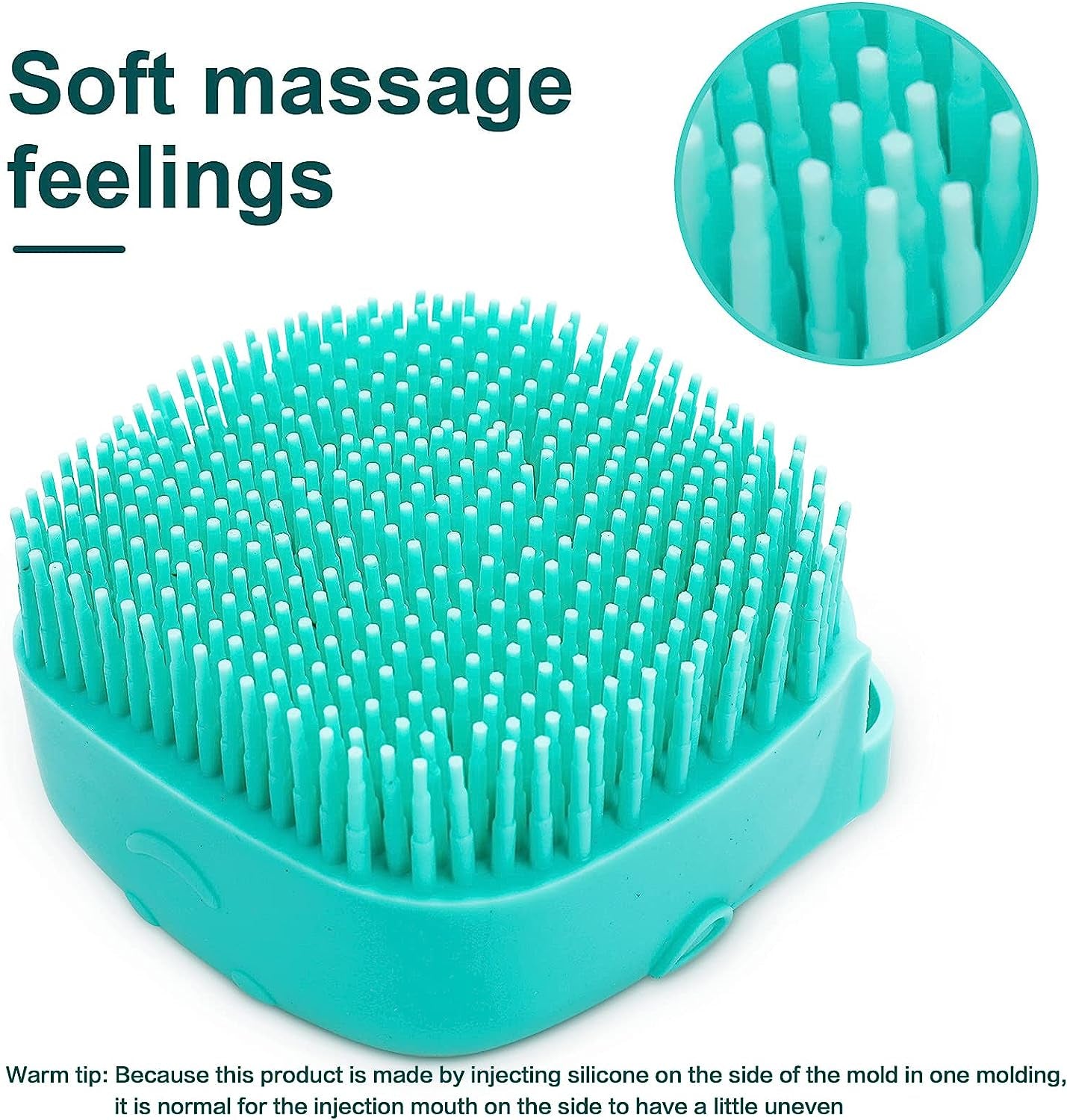 Soft Silicone Pet Bath Brush with Shampoo Dispenser - Perfect for Dogs & Cats - Blue Grooming Scrubber