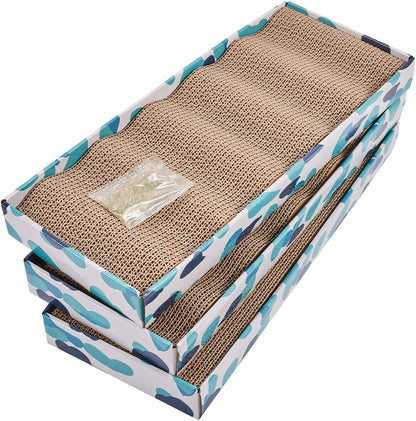 Reversible Cat Scratcher Pad with Catnip - Durable Corrugated Cardboard Bed for Happy Kitties!