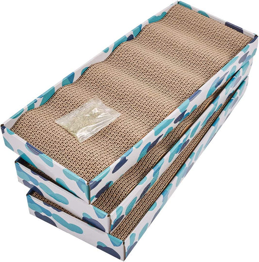 Reversible Cat Scratcher Pad with Catnip - Durable Corrugated Cardboard Bed for Happy Kitties!
