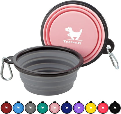 🐾 Collapsible Travel Pet Bowls (2-Pack) – Portable Food & Water Bowls for Dogs & Cats