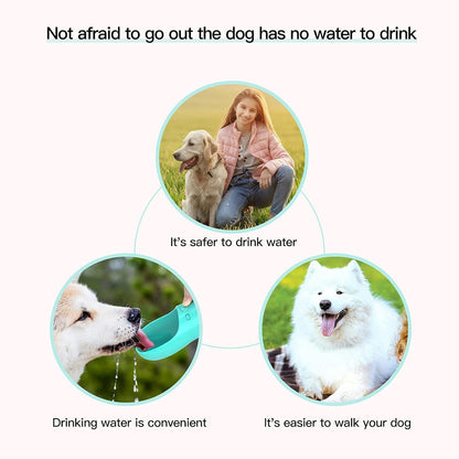 Travel-Ready Portable Dog Water Bottle with Bowl - BPA-Free and Lightweight Hydration Solution for Medium Dogs