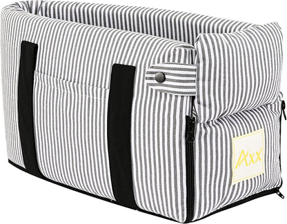 Elevate Your Pet's Travel Experience with Our Stylish Booster Bed Car Seat - Perfect for Small to Medium Dogs, Featuring Storage Pocket, Safety Leash & Washable Cover in Chic Stripe Design