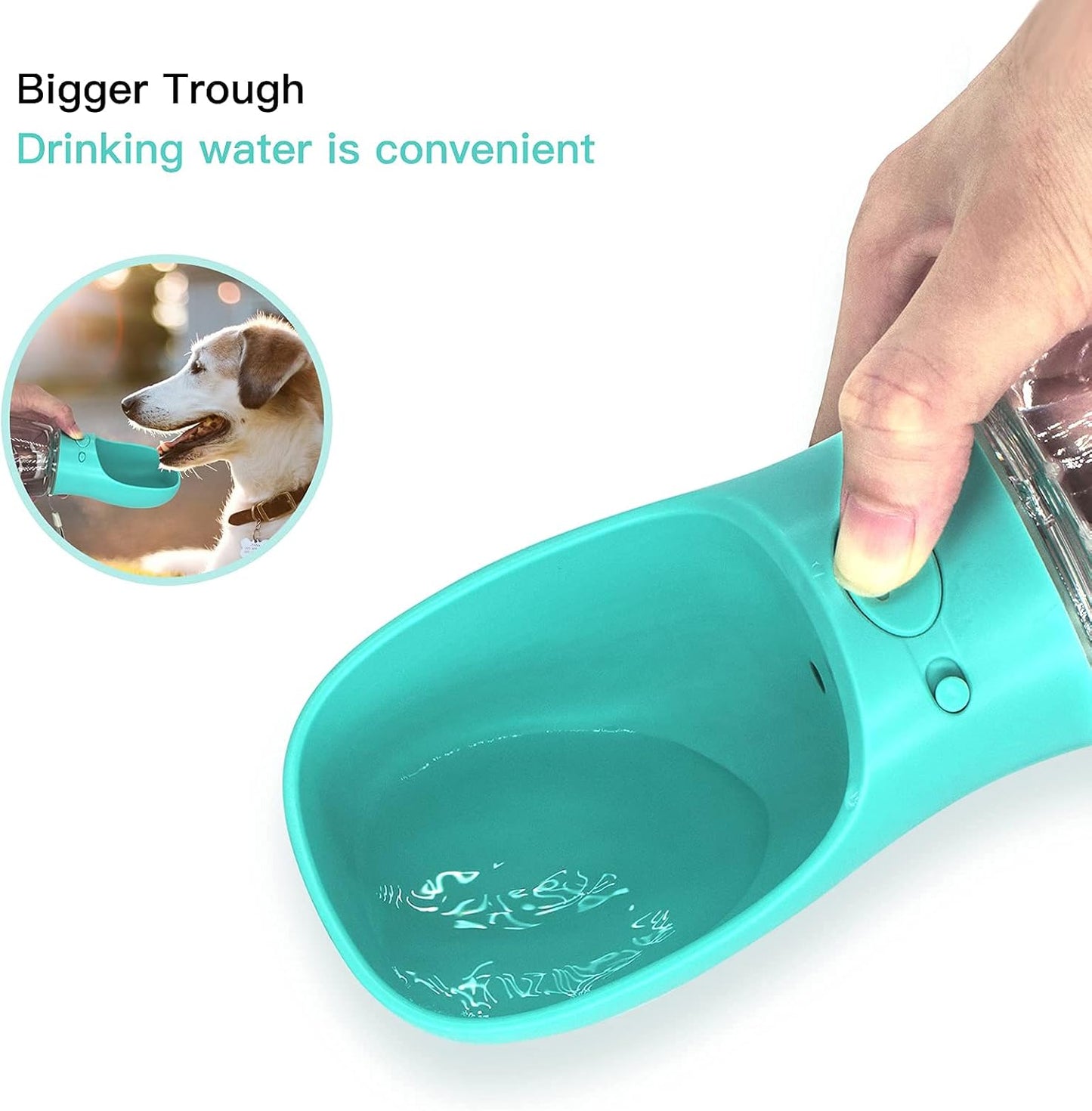 Travel-Ready Portable Dog Water Bottle with Bowl - BPA-Free and Lightweight Hydration Solution for Medium Dogs