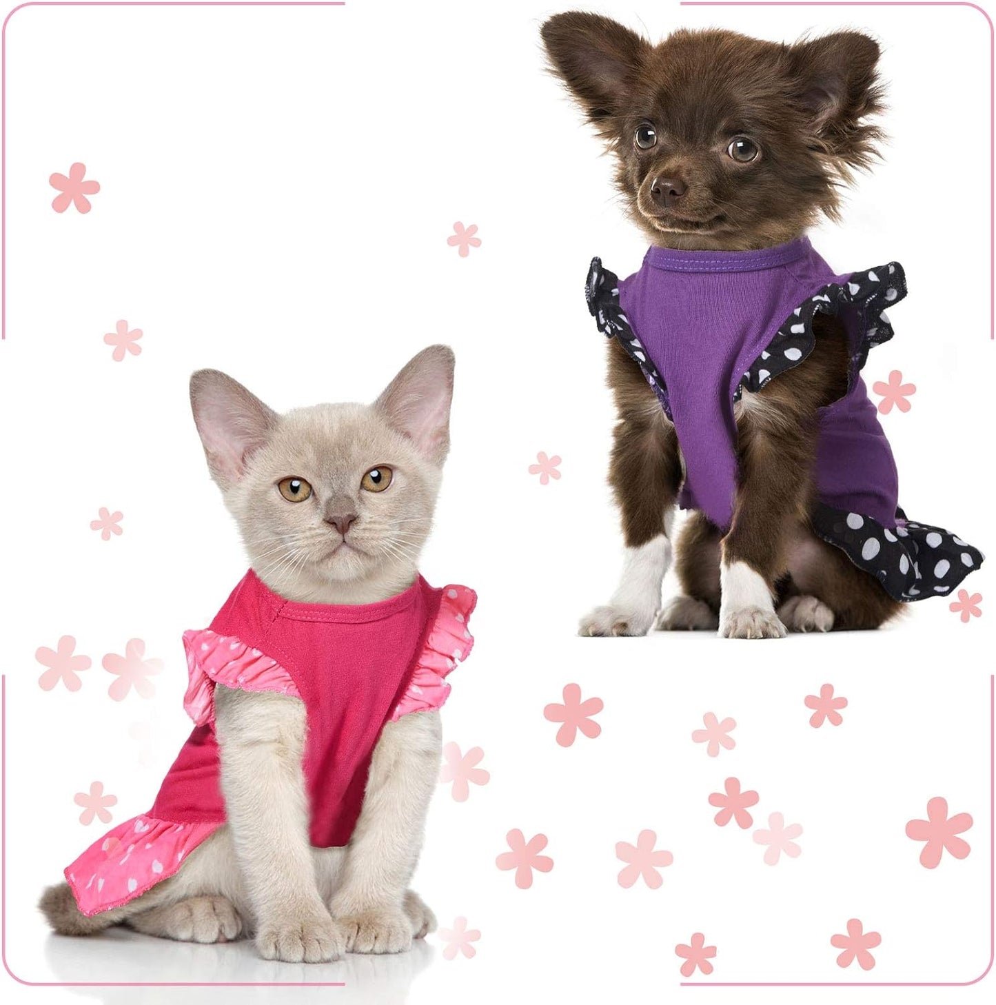 Adorable 2-Piece Dog Dress Set for Small Pets - Cute Summer Apparel for Your Little Princess!