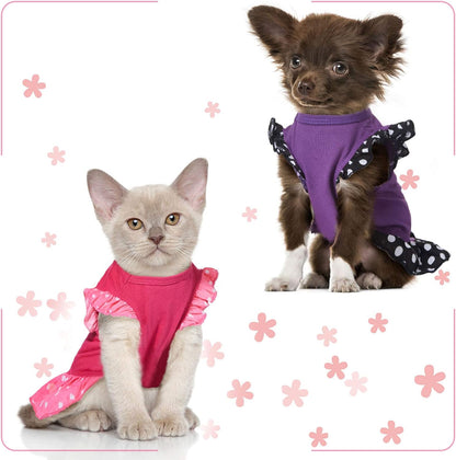 Adorable 2-Piece Dog Dress Set for Small Pets - Cute Summer Apparel for Your Little Princess!