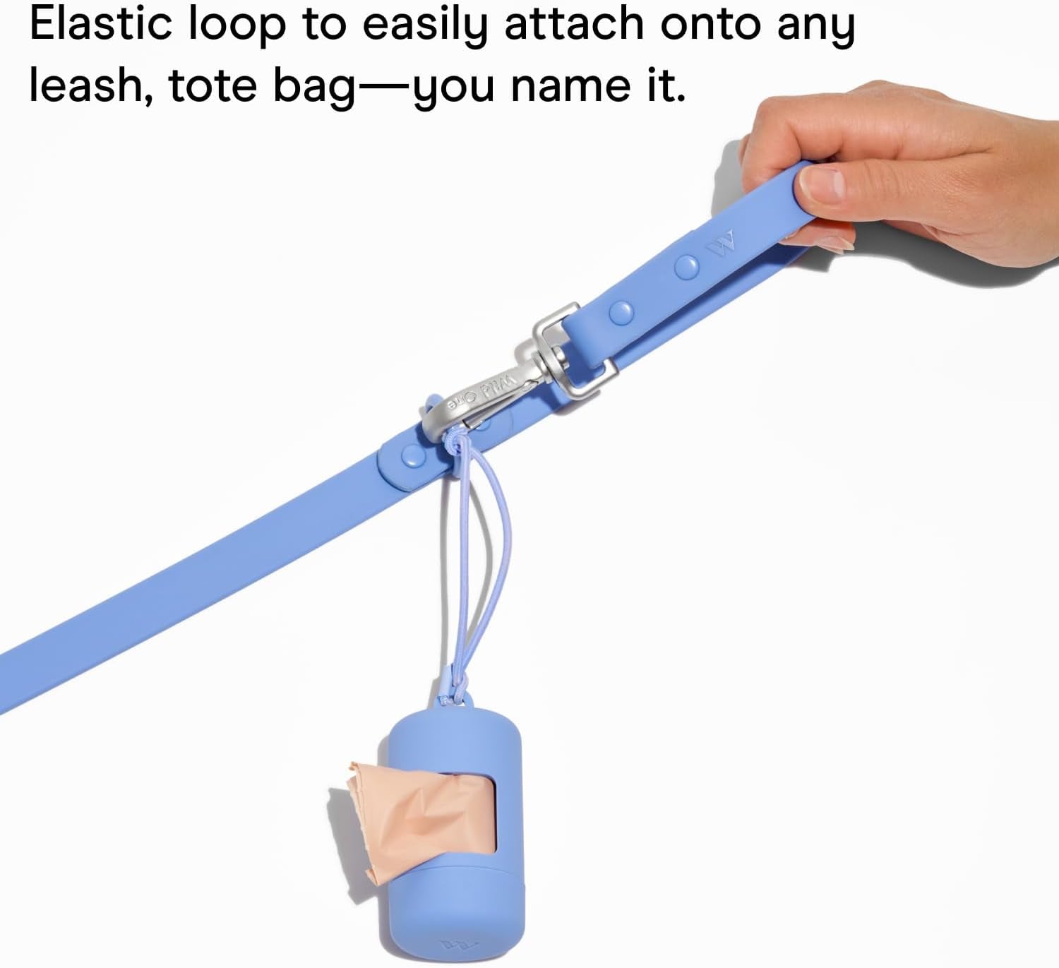 Stylish Blush Dog Poop Bag Holder & Dispenser - Leak Proof, Easy Refill Design with Leash Attachment and Complimentary Eco-Friendly Bags