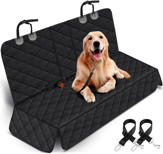 Premium Waterproof Dog Car Seat Cover - Non-Slip Back Seat Protector for SUVs, Trucks & Cars - Fits Middle Armrest - Black