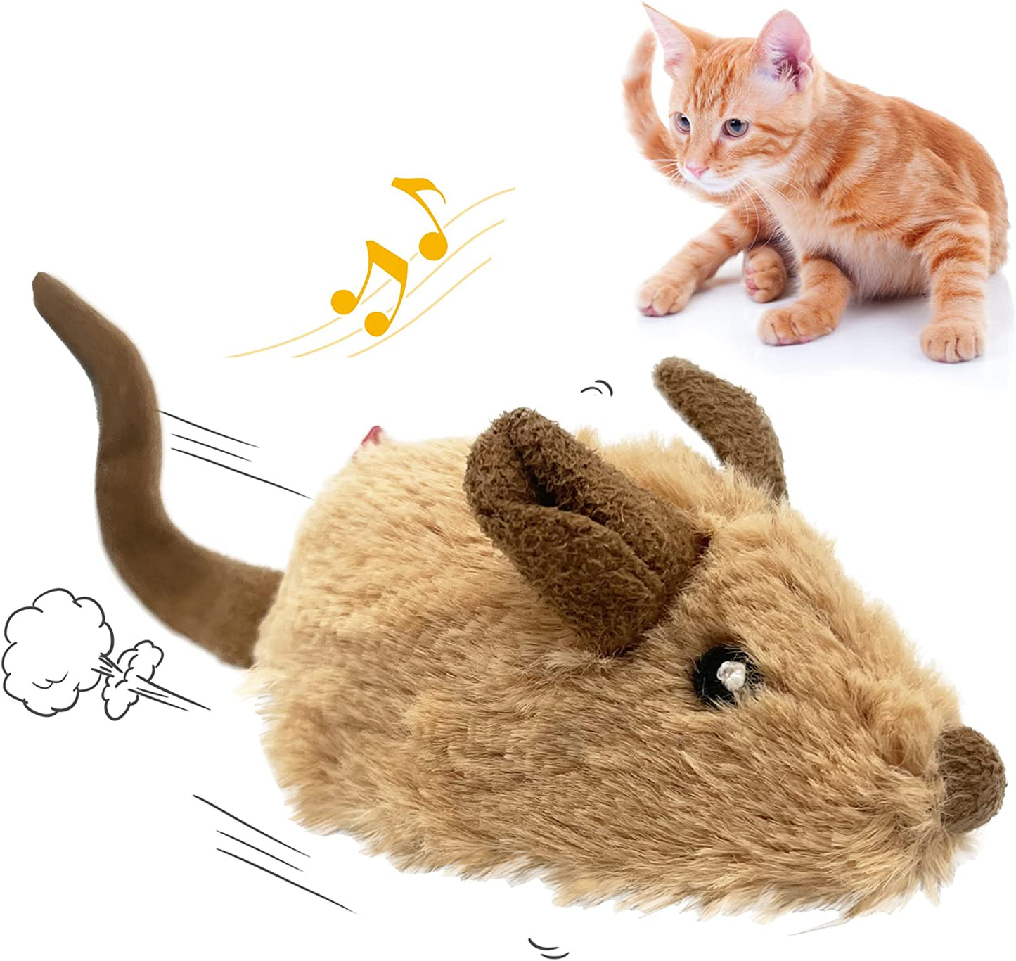 🐭 Interactive Moving Mouse Cat Toy – Realistic Squeaky Sound & Automatic Self-Play Fun for Indoor Cats