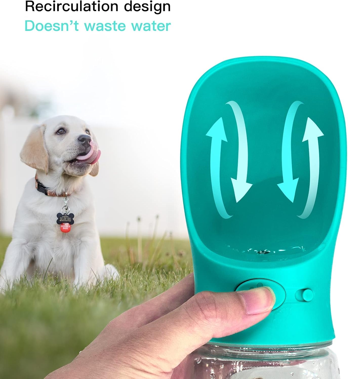 Travel-Ready Portable Dog Water Bottle with Bowl - BPA-Free and Lightweight Hydration Solution for Medium Dogs