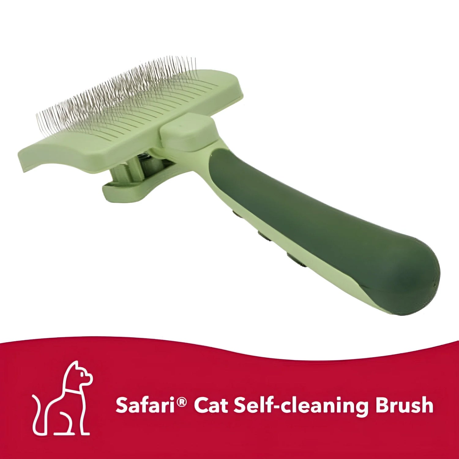 Transform Your Cat's Grooming Routine with the Safari Self-Cleaning Slicker Brush - Easy, Effective, and Essential for All Fur Types!