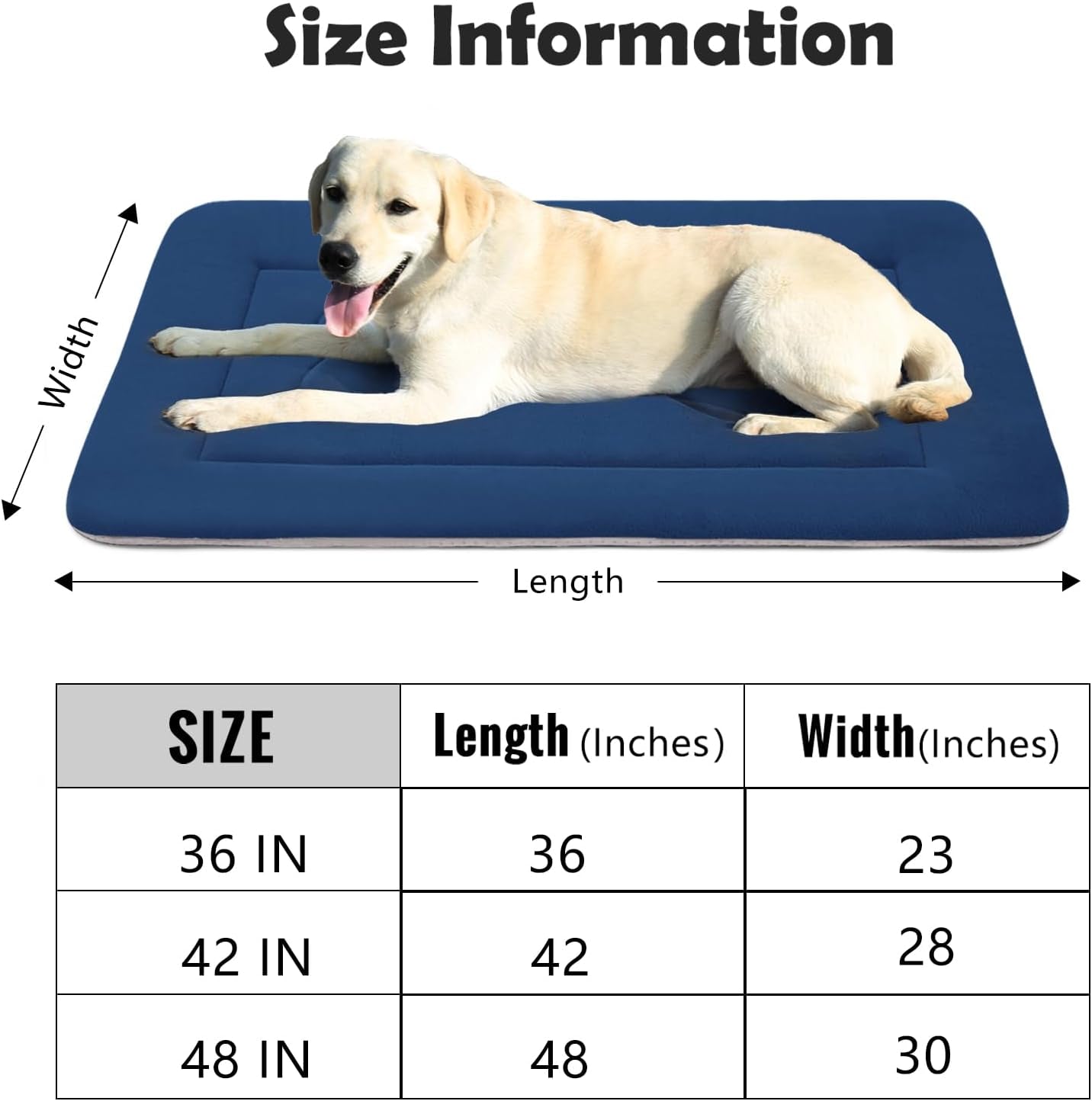 Luxurious Large Dog Bed Crate Mat - 42" Non-Slip, Washable Soft Mattress for Ultimate Comfort