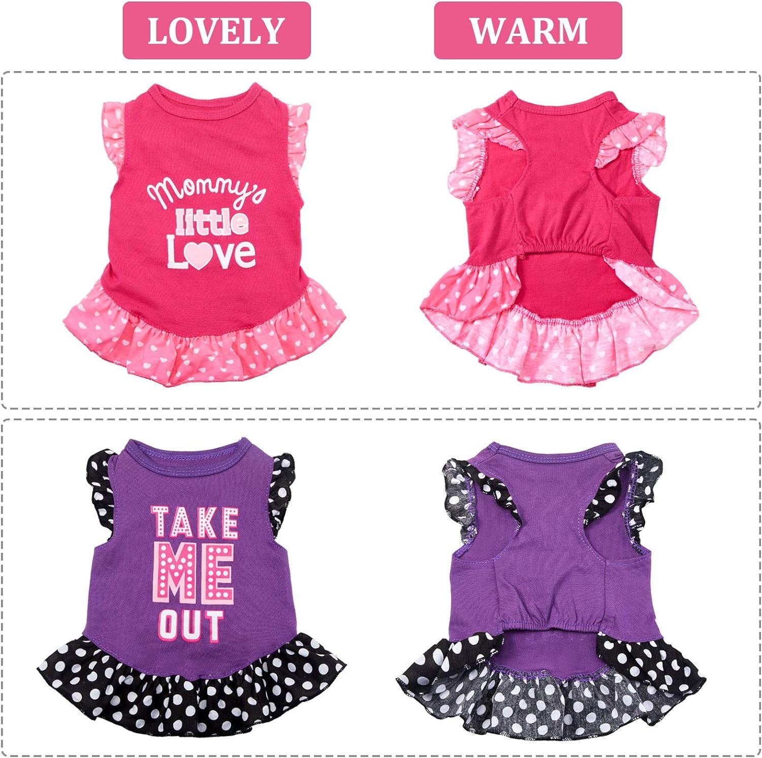 Adorable 2-Piece Dog Dress Set for Small Pets - Cute Summer Apparel for Your Little Princess!