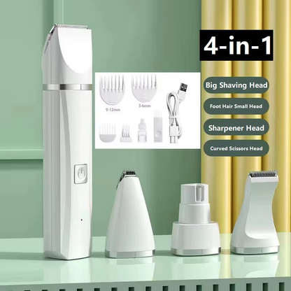 Professional 4-In-1 Electric Pet Grooming Tool Set Dog Hair Clippers USB Rechargeable Pets Haircut Trimmer Shaver Cats Supplies