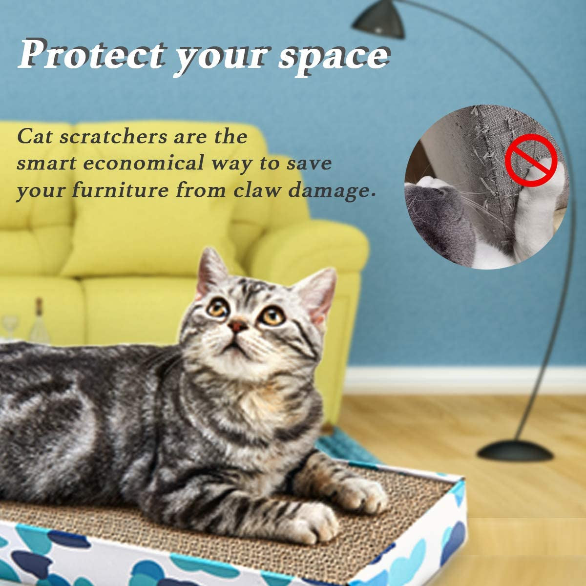 Reversible Cat Scratcher Pad with Catnip - Durable Corrugated Cardboard Bed for Happy Kitties!