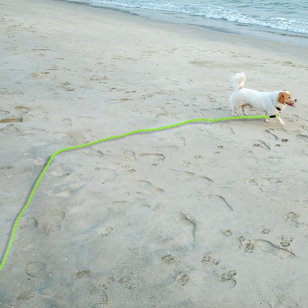 Premium 32Ft Floating Dog Training Leash - Perfect for Swimming, Hiking, and Outdoor Adventures - Reflective Green Rope with Soft Handle