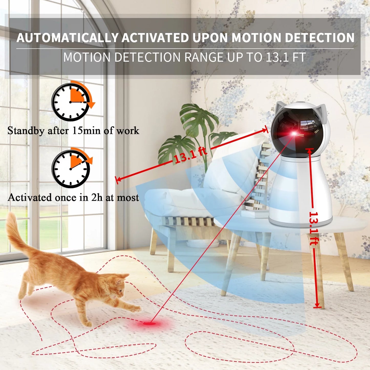 Exciting Interactive Cat Laser Toy - 4th Generation with Real Random Trajectory, Motion Activation & Rechargeable Convenience for Endless Fun!