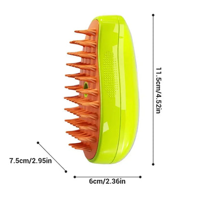 3-in-1 Electric Steam Grooming Brush for Cats & Dogs – Massage Comb with Spray Function