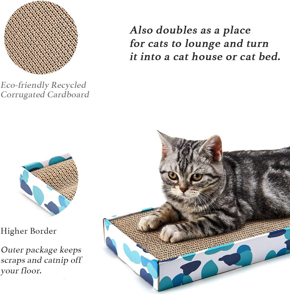 Reversible Cat Scratcher Pad with Catnip - Durable Corrugated Cardboard Bed for Happy Kitties!