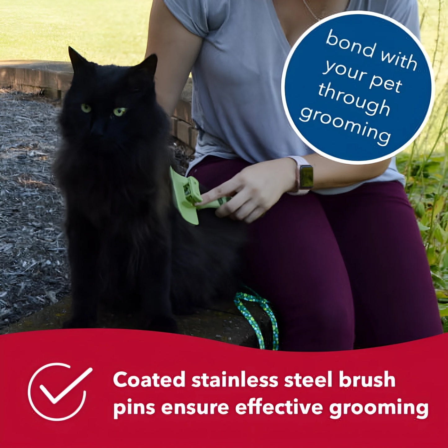 Transform Your Cat's Grooming Routine with the Safari Self-Cleaning Slicker Brush - Easy, Effective, and Essential for All Fur Types!