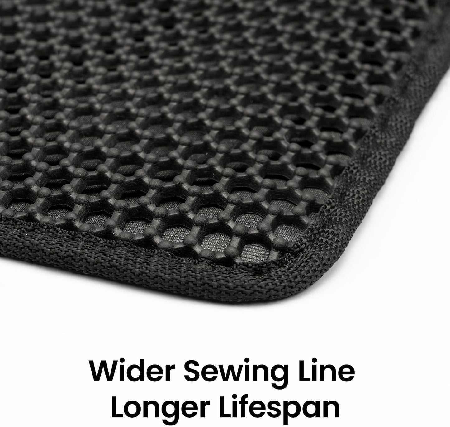 Compact Cat Litter Mat - 23.6"X14.6" Waterproof & Washable Honeycomb Design for Small Spaces - Easy Clean & Scatter Control - Black