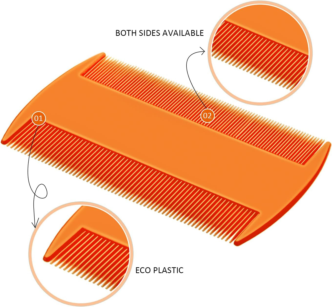6 Pack Stainless Steel Flea & Lice Combs for Dogs & Cats - Double-Sided Grooming Tool with Rounded Teeth & Tear Stain Remover (Assorted Colors)