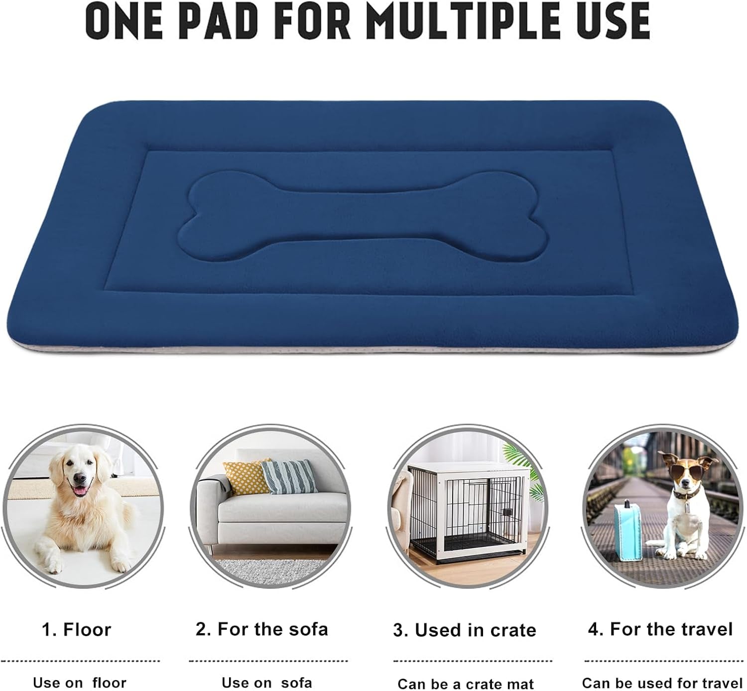 Luxurious Large Dog Bed Crate Mat - 42" Non-Slip, Washable Soft Mattress for Ultimate Comfort